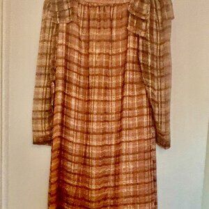 1960s Chiffon Dress with Shoulder bows